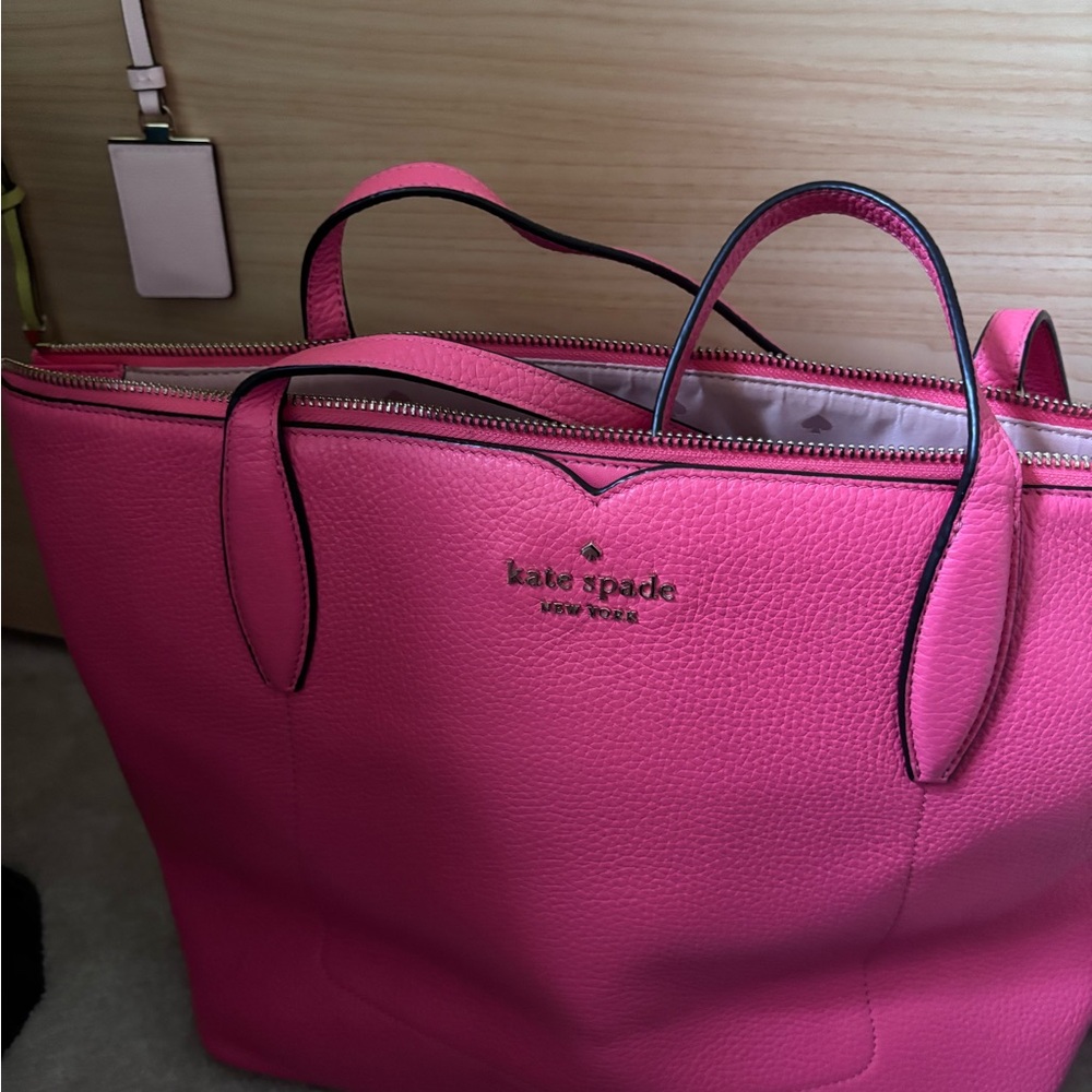 Kate Spade Pink Leather Tote Vibrant and Spacious